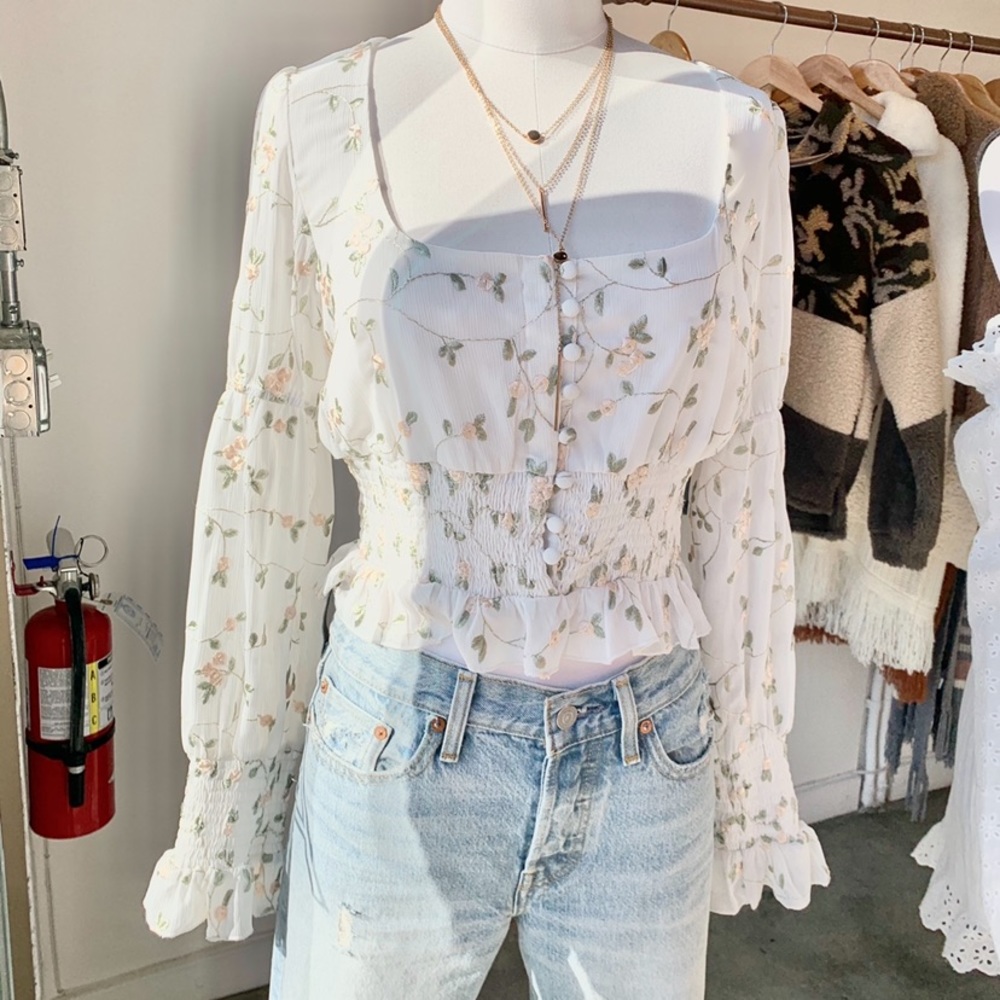 The Michelle Smocked Floral Top